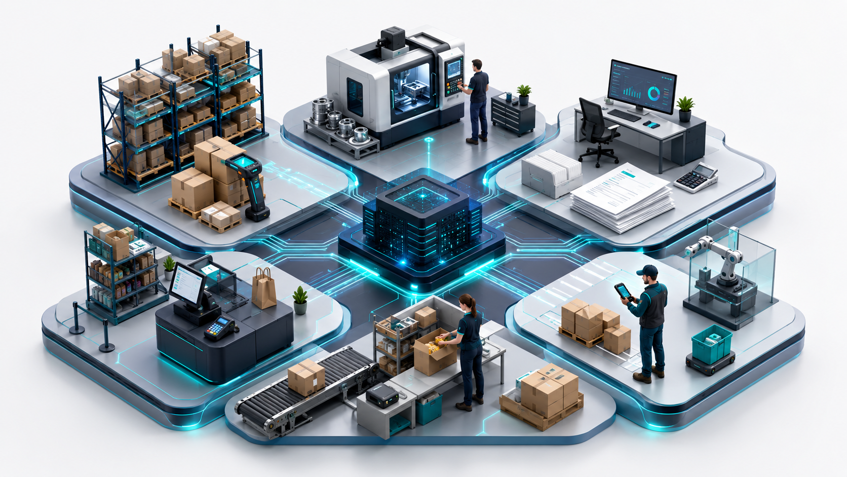 Moduly systému MAXim pro sklad, výrobu, fakturaci, logistiku a automatizaci