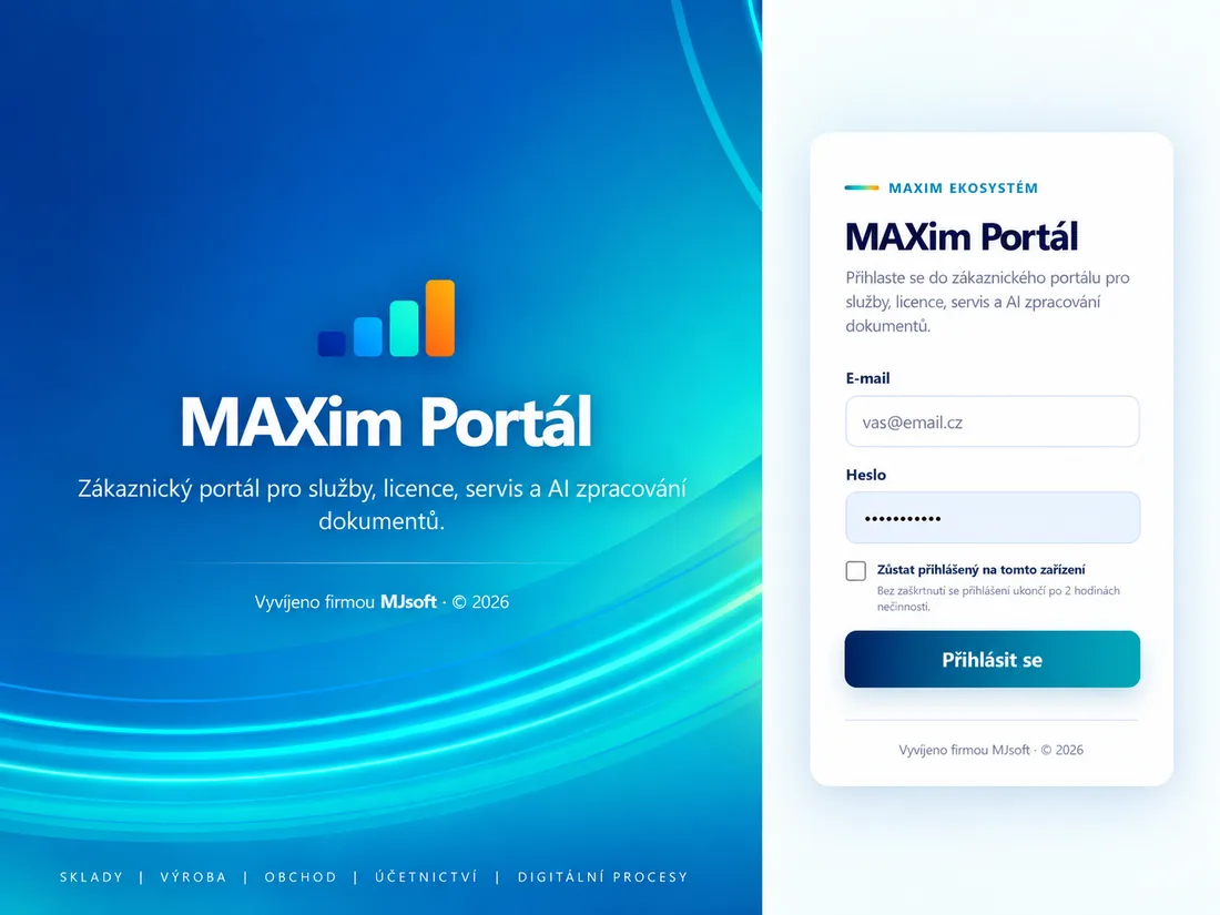 Přihlášení do zákaznického portálu MAXim